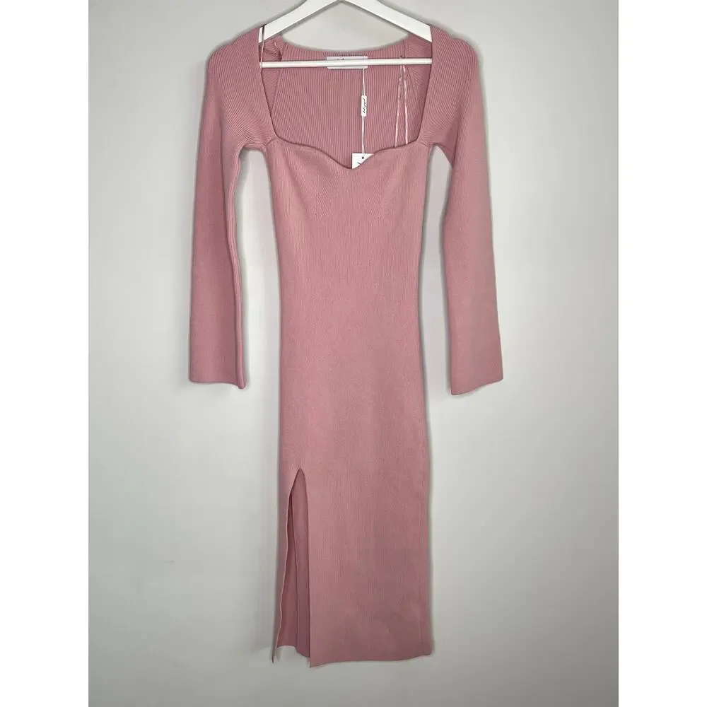 Petal and Pup Aquerelle Sweetheart Bodycon Midi Dress Women's Rose Women's 4 NWT - Picture 3 of 12